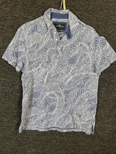 Rodd  Gunn Mens Polo Shirt Short Sleeve Palm Branch Sports Fit Blue White M