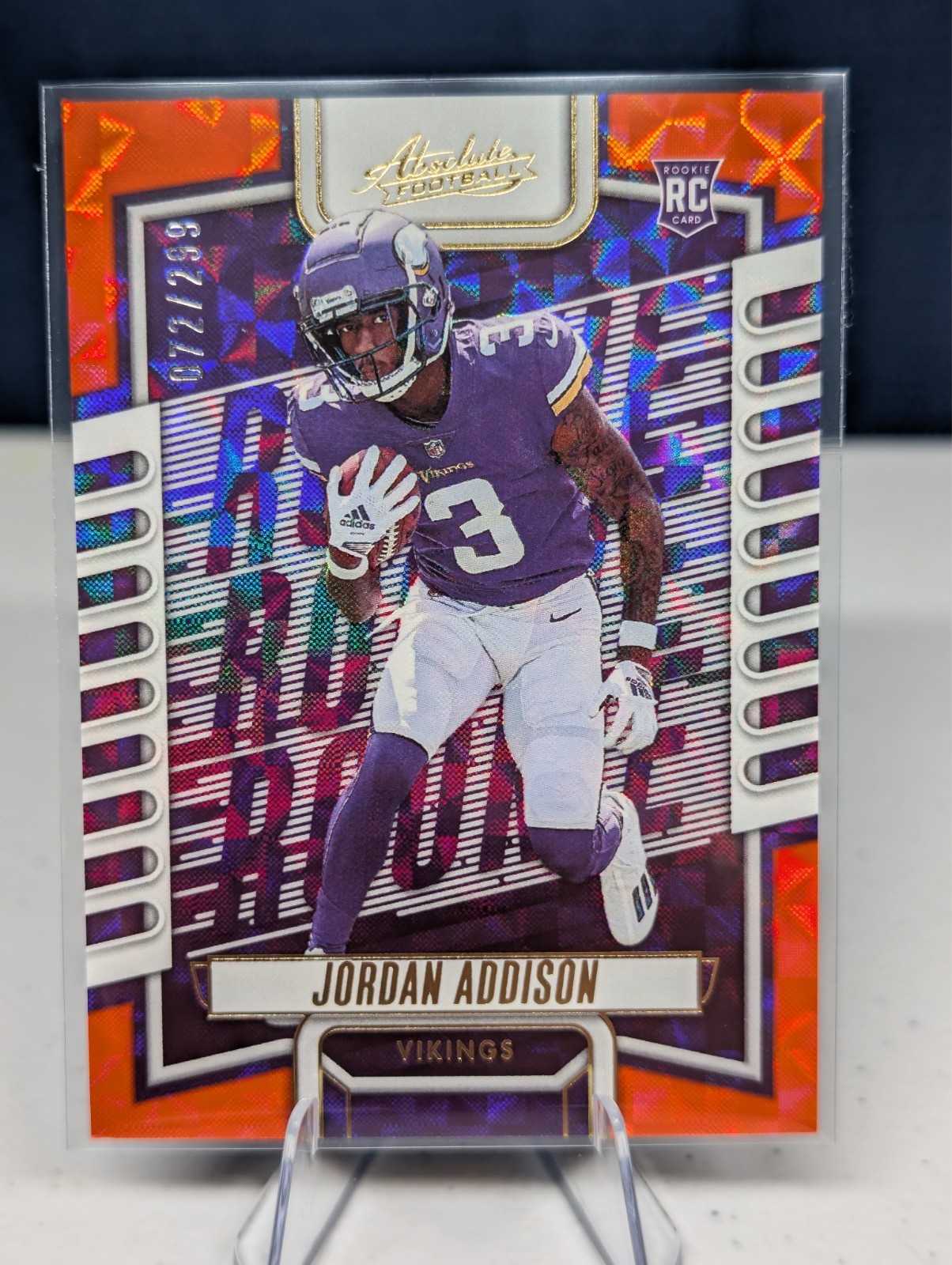 2023 Panini Absolute - Rookie Jordan Addison #112 Orange Mosaic /299 (RC)
