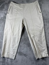 Lauren Ralph Lauren Tan Wide Leg Crop Pants Size 20W Zip Pocket Beach Resort