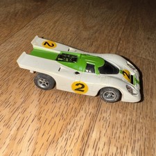 Vintage aurora afx Ho slot car Porsche 917 2 white/green Run