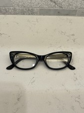 1960s Black Cat Eye Sunglasses / Eyeglasses - USA Stamped - Rare Find Cute Pair