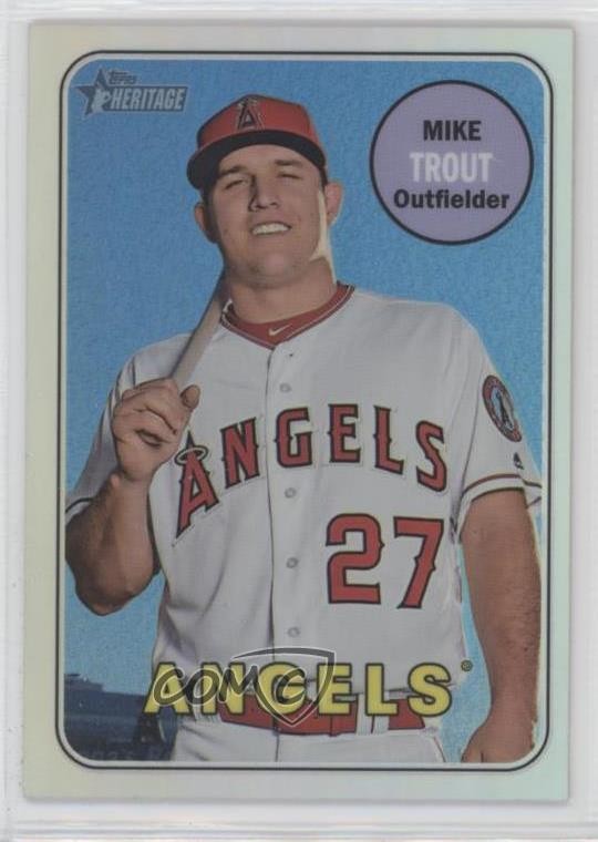 2018 Topps Heritage Chrome Refractor 522/569 Mike Trout #THC-275 0r4