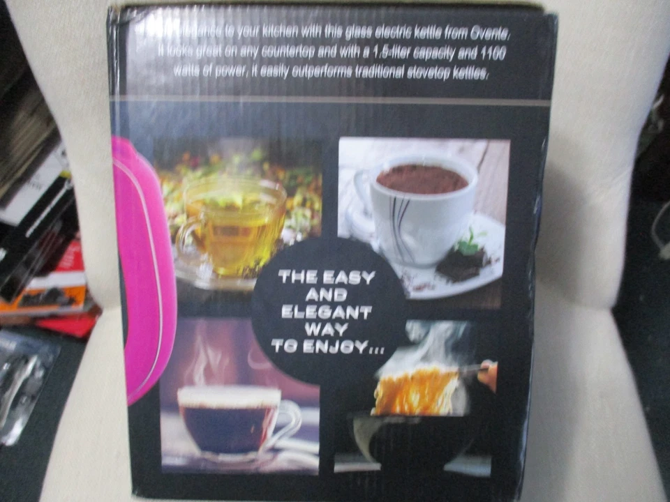 Hervidor de agua eléctrico portátil de vidrio Ovente con filtro 1,5 L KG83F Foto 4 de 4