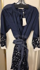 New! Tory Burch 'Adelaide' Lace Runway Dress Navy Blue Womens Size M MSRP $798