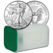 Random Date American Silver Eagle Coin 1 oz $1 - 1 Tube of 20 BU Coins in Mint T