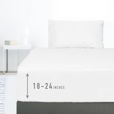 Sunflower 100 Cotton Deep Pocket Twin Sheet Set Fits 18-24" Mattress White Hote