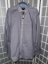 Johnston  Murphy Button Up Shirt Medium Diamond Orange Print Brand New