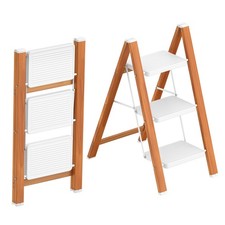HBTower 3 Step Ladder, Lightweight Aluminum Folding Step Stool