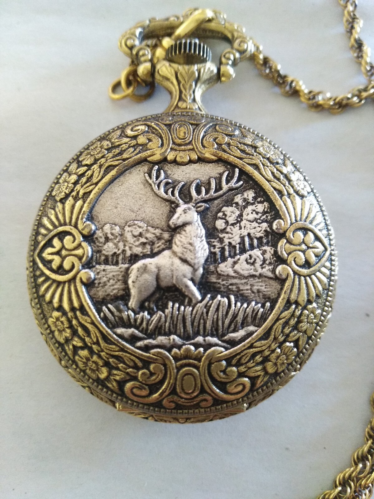 Vintage Majestron Deer Pocket Watch Engraved eBay