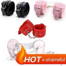 Furry Soft PU Leather Binding Wrist Handcuffs Ankle Cuffs Bracelet Roleplay