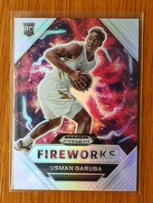 Usman Garuba 2021-22 Prizm Draft Picks Rookie RC Fireworks Silver #14 Rockets