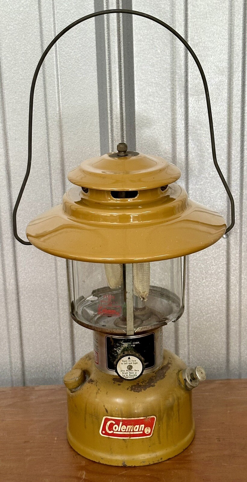 Vintage Coleman Gold Bond 228H Lantern 12/73 Big Hat Antique Camp Hunt