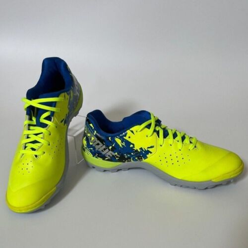 ASICS Mens Neon Yellow Blue Athletic Soccer Cleats Turf Sports Shoes 27.5 cm