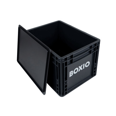 BOXIO - SOLO: Aufbewahrungsbox mit Deckel - Eurobox 40x30x28 cm, aus Kunststoff