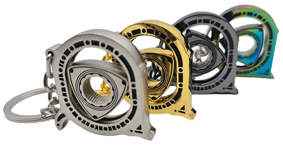 Large Rotary Engine Mazda RX7 RX8 Cutout Metal Keychain 4 Colors - Image 3 of 3