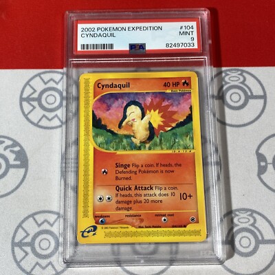 PSA 9 MINT Cyndaquil 104/165 Pokemon 2002 Expedition Card 7033 | eBay