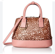 Vince Camuto - Large Haircalf Leather Satchel - Kimi - Tea Rose Leopard