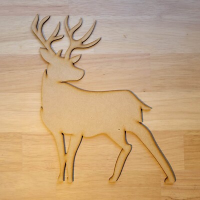 Holz MDF Hirsch Hirsch Formen 3mm 6mm stark 10-60cm Verzierung Dekoration Basteln