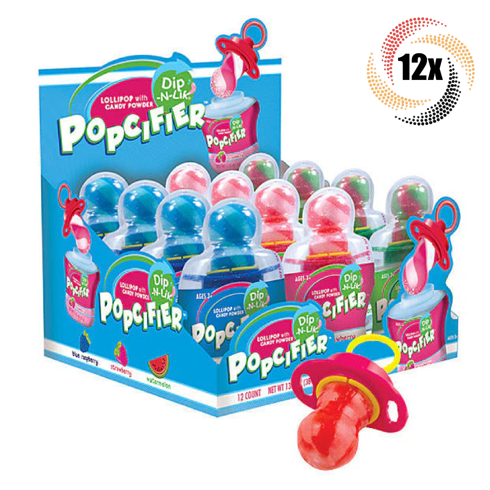 Полная коробка леденцов 12x Pops Kokos Dip N Lik Popcifier с сахарной пудрой 113 унции 6590₽