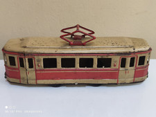 VINTAGE TROLLEY TRAIN MS 599 STADION 1 TIN FRICTION TOY MSB VEB GERMANY 50's GDR