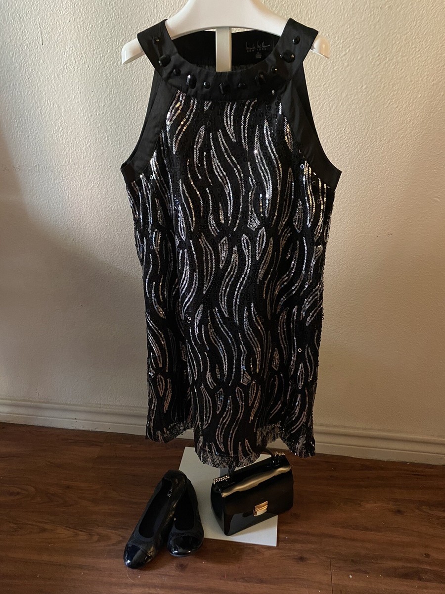 Nichole Miller New York Kids Black Shimmer Dress Size 14 | eBay