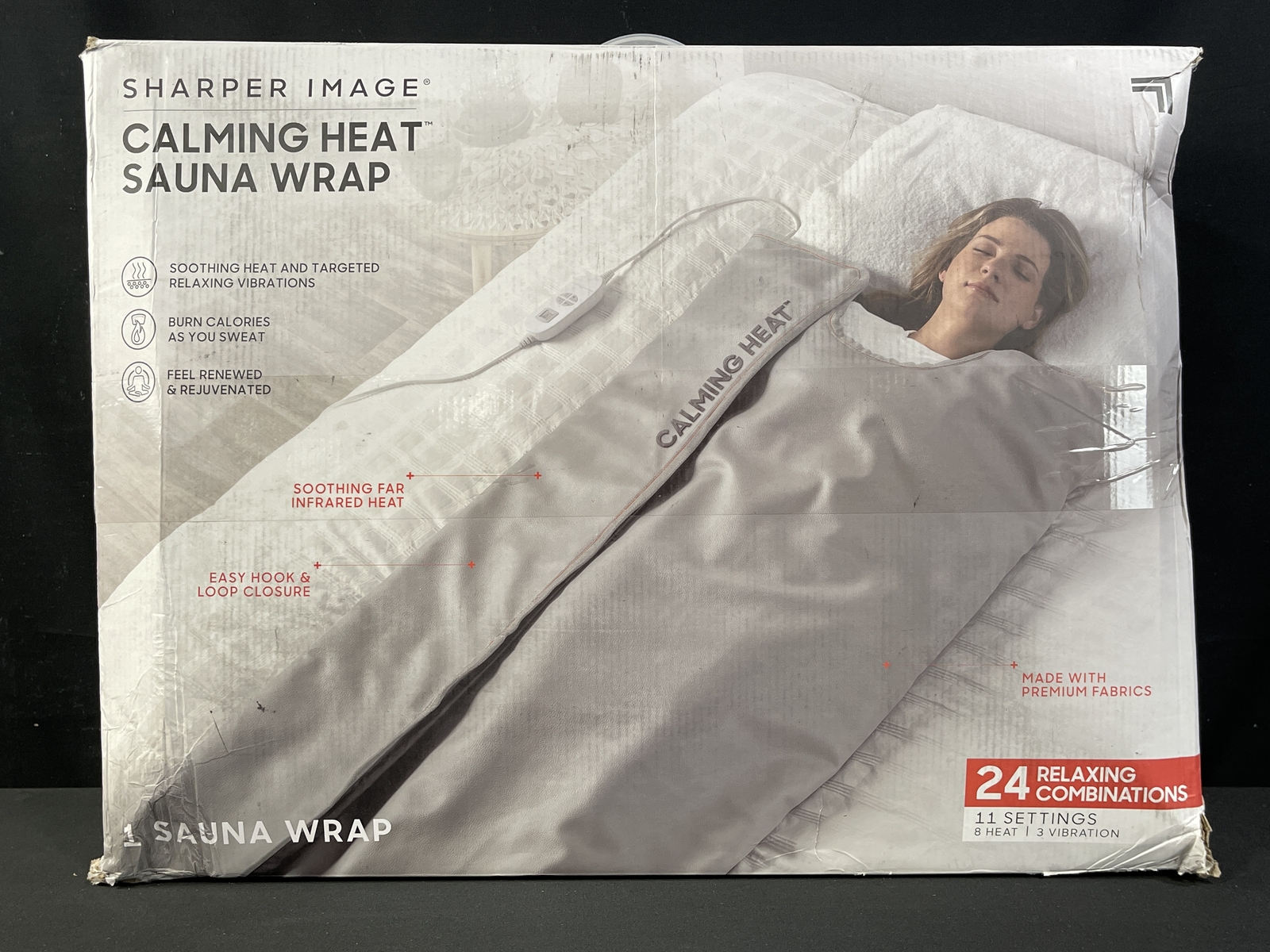 Sharper Image Calming CWT42001 Heat Infrared Sauna Wrap Blanket Gray New  Open | eBay