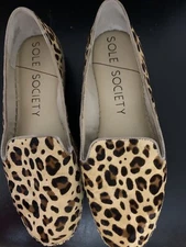 Sole Society Espadrille Cheetah Cow Hair Loafer