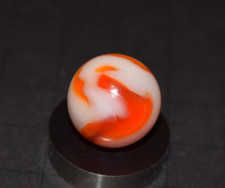 Vintage Alley Translucent Orange Swirl Marble Shooter Size .750" 3/4 MINT