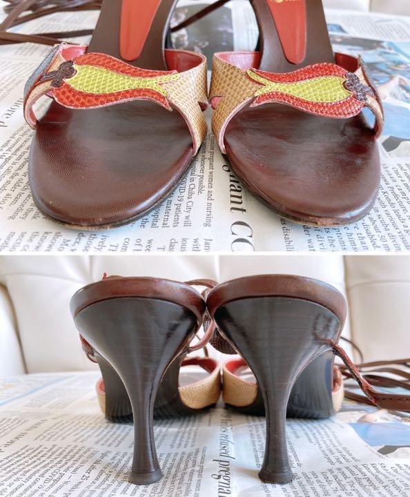 SALVATORE FERRAGAMO Lace Up Sandals 23.5cm | eBay