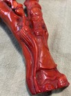 Vintage Red coral carved flowered necklace — photo 4