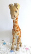 Wunderschöne Steiff Giraffe stehend Knopf Fahne Mohairplüsch Nr.0750/35 35 cm