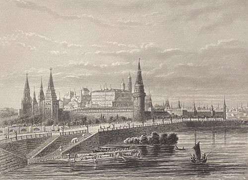 Russia Moscow The Kremlin et La Moskva Engraving Rouargue Towards 1838 - Picture 1 of 4