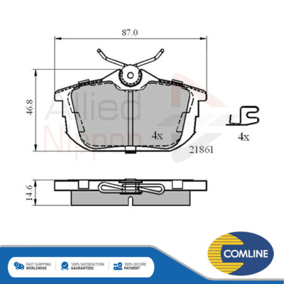 Fits Colt Space Star V40 S40 Forfour Brake Pads Set Rear Allied Nippon
