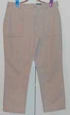 WOMEN'S LANDS END PALE PINK MID-RISE FIELD CHINO PANTS - SIZE 18