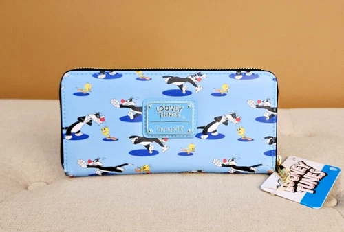 Loungefly Looney Tunes Tweety and Sylvester 80th Anniversary Zip Around Wallet