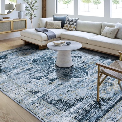 Area Rug - 7x9 Washable Bedroom Rugs Dining Room Mat, Indoor Carpet for Livin...