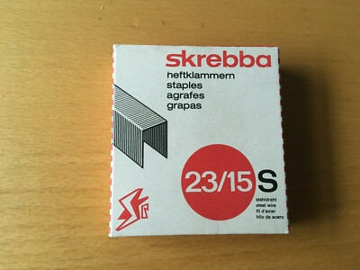 1 Schachtel skrebba heftklammern 23/15 ( fast vollständig )