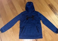 UNDER ARMOUR BOYS BLUE LOGO SWEATSHIRT SIZE L EXCELLENT COND LD1