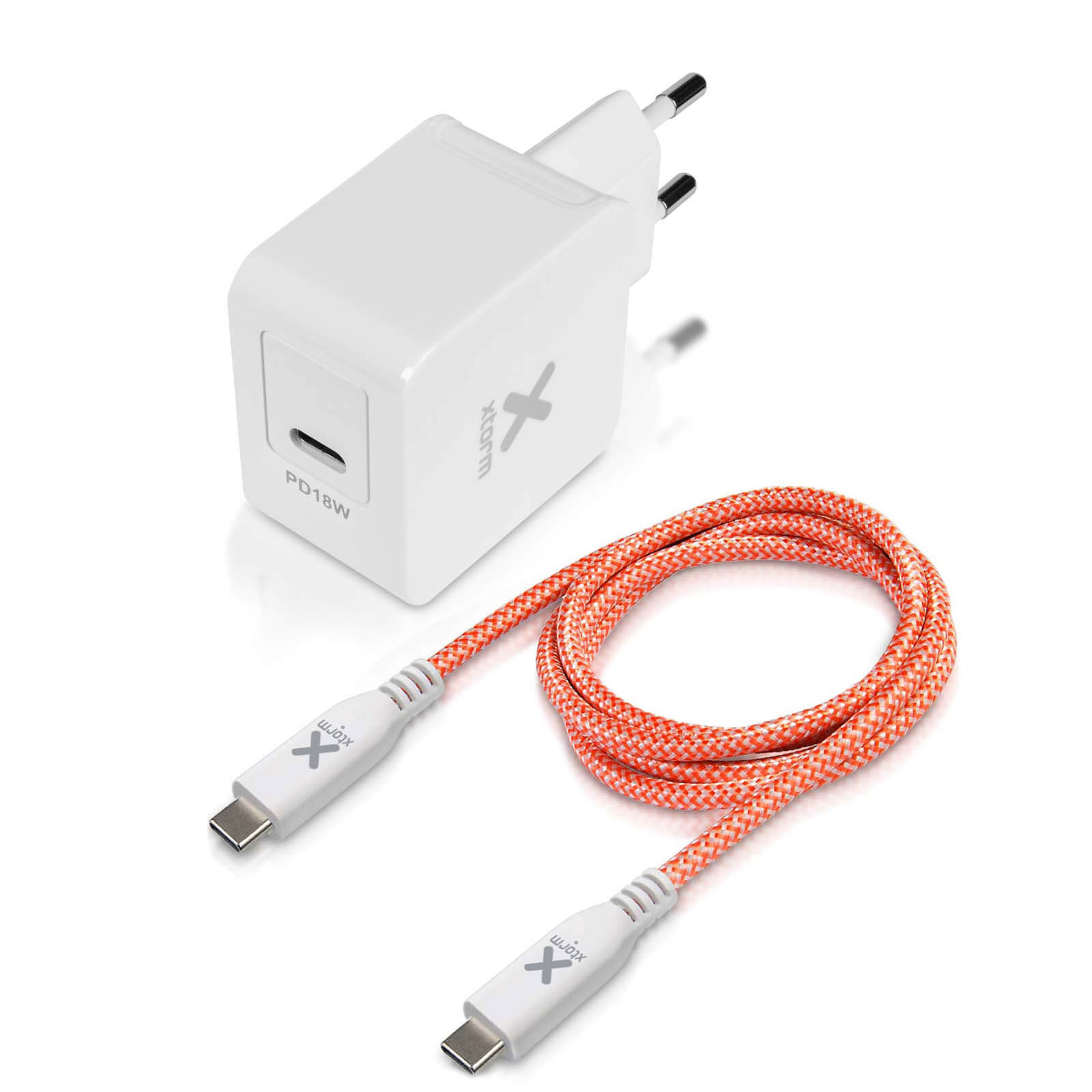 Caricabatterie Xtorm USB type C Power Delivery 18W + Cavo USB-C - Bianco