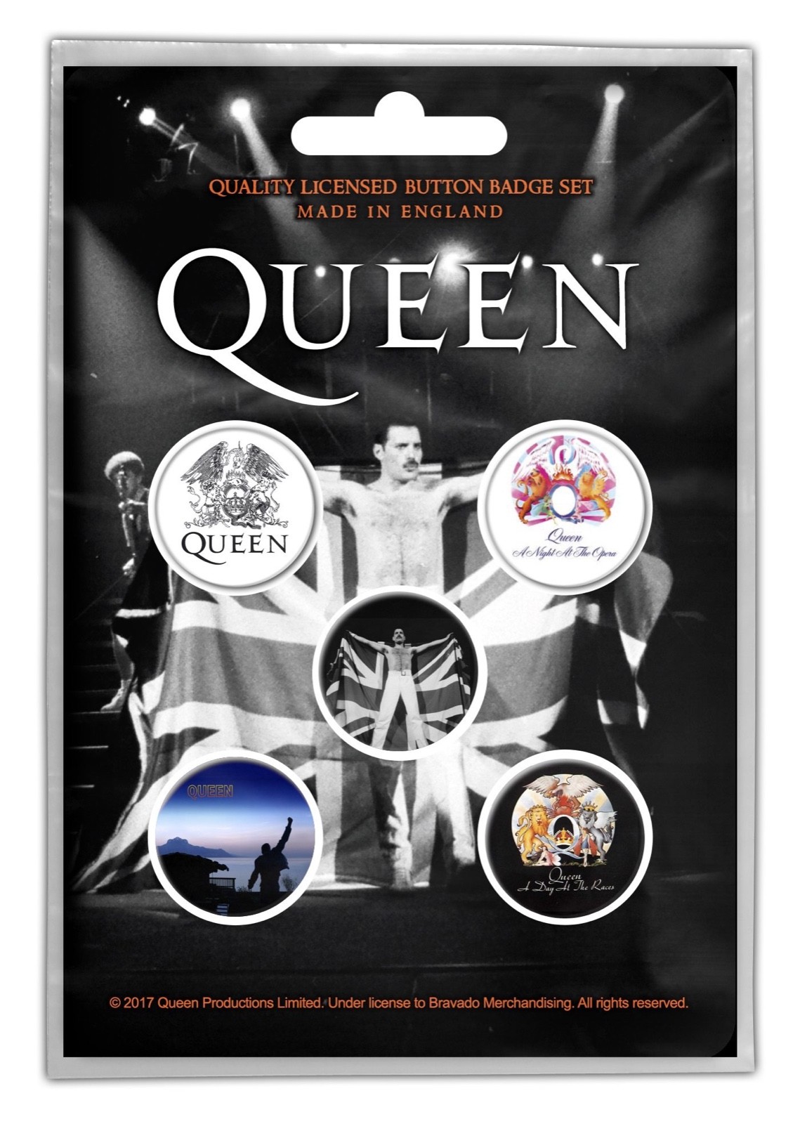 Queen Freddie Mercury 5 Button Badge Pack Officially Licensed