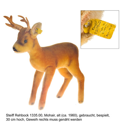 Steiff Rehbock 1335.00 30 cm hoch, 1960er Jahre, mit Gebrauchsspuren