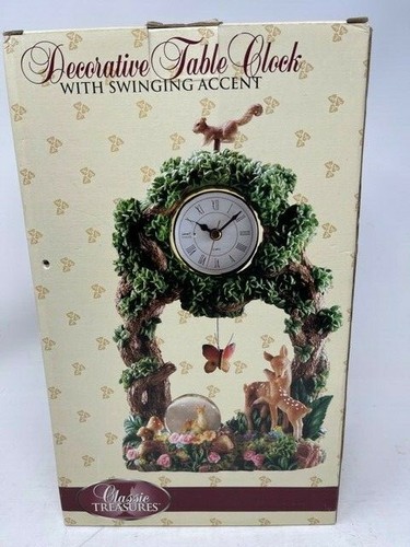 A Forest of Friends Deer Decorative Table Clock with Swinging Accent - Picture 7 of 8