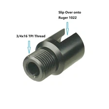 Ruger Slip Over Adapter with 3/4x16 TPI Thread For Muzzle Brake/Forwarder