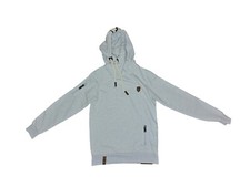 Naketano Brave New World Heather Blue Cowl Neck Hoodie Sweatshirt Sz Medium