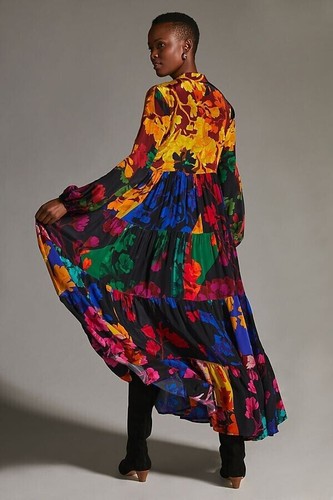 NWT Anthropologie Siddhartha Bansal Button-Front Maxi Dress Boho Statement,  XXS | eBay
