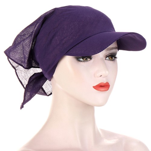 Women Hair Loss Scarf Cancer Chemo Cap Brim Muslim Turban Hat Hijab Head Wr - Bild 9 von 21