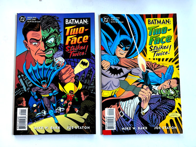 BATMAN TWO-FACE STRIKES TWICE - BOOKs 1 and 2 - FLIP BOOKS - TWO (2) STORIES