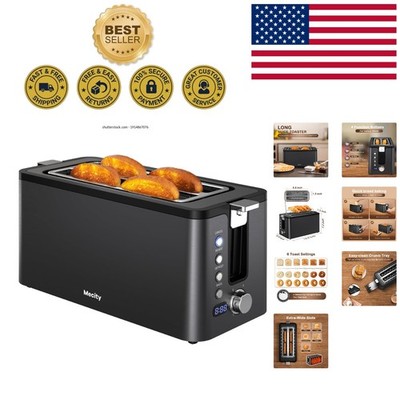 State-of-the-Art 4 Slice Toaster with Warming Rack & Digital Timer Functions