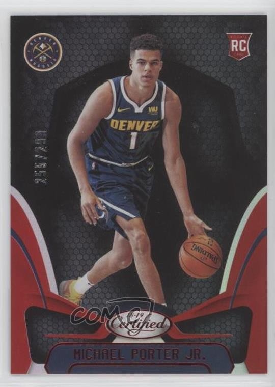 2018-19 Certified Mirror Red 255/299 Michael Porter Jr #164 d4v