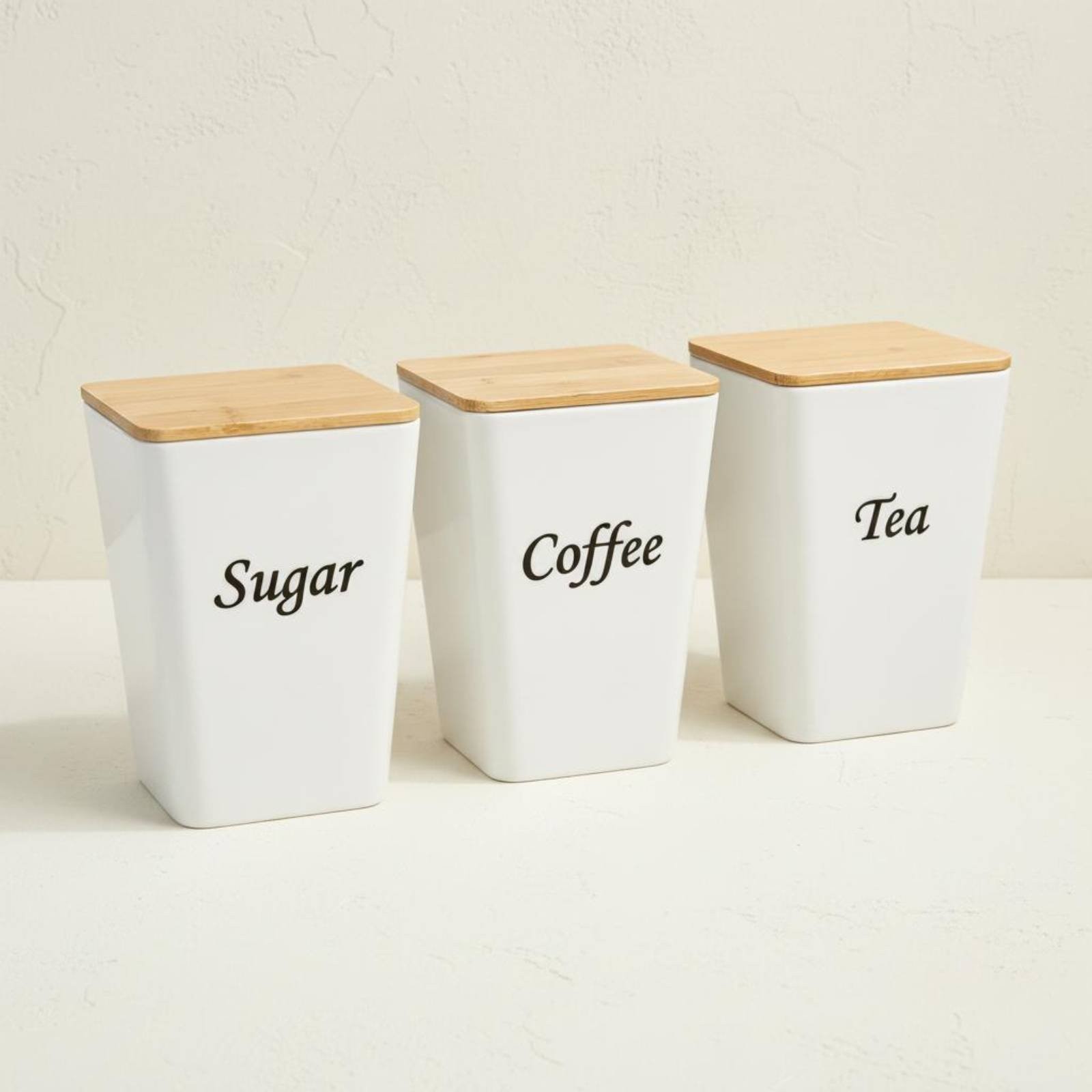 3-3 Piece Bamboo Lid Kitchen Canister Set